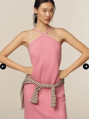 ANTHROLPOLOGIE DAILY PRACTICE Pink Halter Mini Dress -